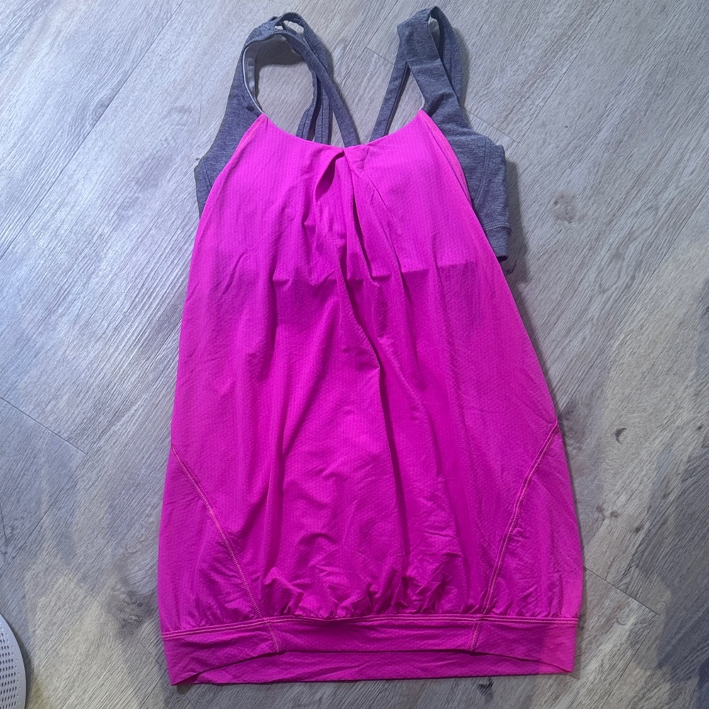 lululemon athletica Pink and Gray Tank Top
